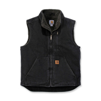 CARHARTT MOCK-NECK VEST WITH SHERPA LINING BLA