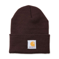 CARHARTT RIB KNIT BEANIE WATCH, DARK BROWN