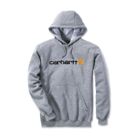 CARHARTT SIGNATURE LOGO HOODIE HEATHER GREY