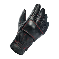 BILTWELL BELDEN GLOVES BLACK/REDLINE CE APPR.