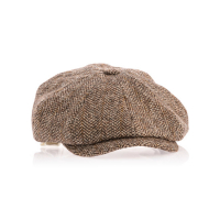 ROKKER WOOL TWEED NEWSBOY CAP, CAMEL