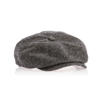 ROKKER WOOL TWEED NEWSBOY CAP, LIGHT GREY