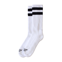 AMERICAN SOCKS MID HIGH OLD SCHOOL I DOUBLE BLACK STRIPED