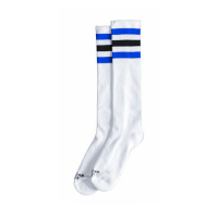 AMERICAN SOCKS KNEE HIGH PRANKSTER, BLACK/BLUE/BLACK STRIPED