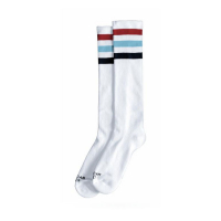 AMERICAN SOCKS KNEE HIGH VICE CITY, PINK/GREEN/YELLOW STRIPE