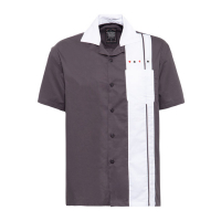 KING KEROSIN BOWLING-SHIRT RACING ANTHRACITE/OFFWHITE