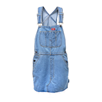 DICKIES HOPEWELL DENIM BIB DRESS LIGHT BLEACH