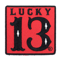 LUCKY 13 RED SQUARE PATCH