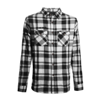 WCC LA BOMBA HERRINGBONE FLANNEL SHIRT WHITE/BLACK