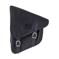 LONGRIDE, SWINGARM BAG. BLACK, WAXED COTTON