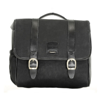 LONGRIDE, 'CLASSIC'' WAXED COTTON SADDLEBAG. BLACK