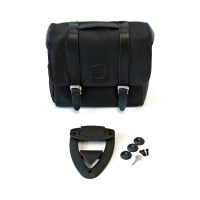 LONGRIDE, CLICK-ON CLASSIC SADDLEBAG WAXED COTTON. BLACK