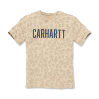 CARHARTT T-SHIRT CAMO BLOK LOGO DARK KHAKI DUCK CAMO