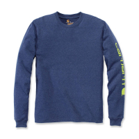 CARHARTT SLEEVE LOGO LONGSLEEVE DARK COBALT BLUE HEATHER