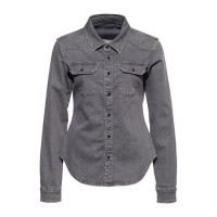 QUEEN KEROSIN JOGG DENIM SHIRT GREY STONE WASH