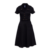 QUEEN KEROSIN SWING WORKER DRESS BLACK/RINSED WASH