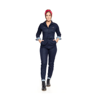 QUEEN KEROSIN SPEEDWAY WORKWEAR OVERALL DARK BLUE/RINSED WAS