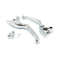 HANDLEBAR LEVER KIT, 2 SLOT WIDE BLADE. CHROME