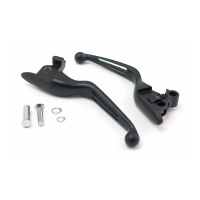 HANDLEBAR LEVER KIT, 2-SLOT WIDE BLADE. BLACK