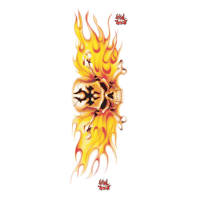 LT FLAMING SKULL CENTER DECAL