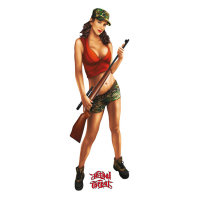 LT HUNTING GIRL PIN UP DECAL