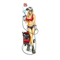 LT RED WELDING BABE DECAL