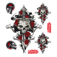 LT DECAL SKULL ROSES & DAGGER