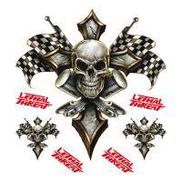 LT GOLD PISTON SKULL DECAL