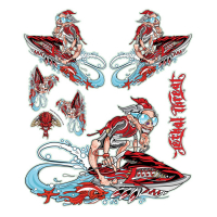 LT RED JET SKIER DECAL