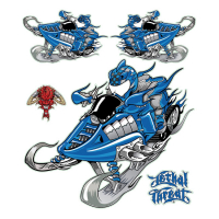 LT BLUE FIRE SLED DECAL