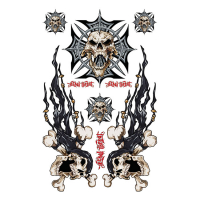 LT MALTESE CROSS SKULL DECAL