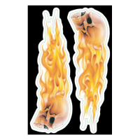 LT FLAMING SKULLS DECAL