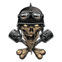 LT BIKER SKULL DECAL