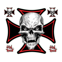 LT MALTESE CROSS SKULLS DECAL