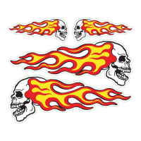 LT FLAMING SKULLS DECAL