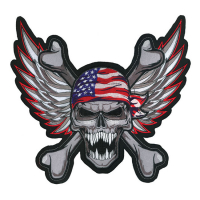 LT WINGED USA SKULL PATCH