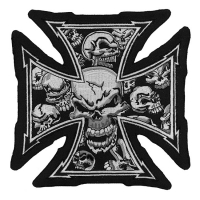 LT MALTESE CROSS SKULL PATCH