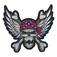 LT WINGED REBEL SKULL PATCH