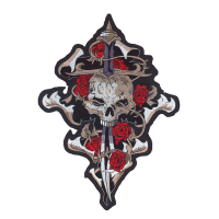 LT SKULL DRAGGER ROSE PATCH