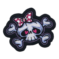 LT GIRL RIBBON SKULL PATCH