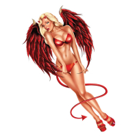 LT MINI DECAL WINGED DEVIL BABE