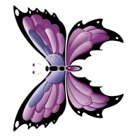 LT MINI DECAL PURPLE BUTTERFLY