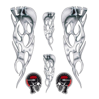 LT TRIBAL CHROME SKULLS DECAL