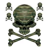 LT FOREST CAMO SKULL DECAL