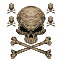 LT DESERT CAMO SKULL DECAL