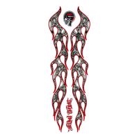 LT SKULL PILE FLAMES RED DECAL