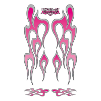 LT GLITTER DECAL HOT ROD FLAMES PINK