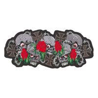 LT SKULL N ROSES PATCH