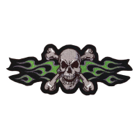 LT MINI PATCH GREEN FLAME SKULL