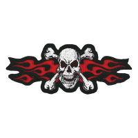 LT MINI PATCH RED FLAME SKULL